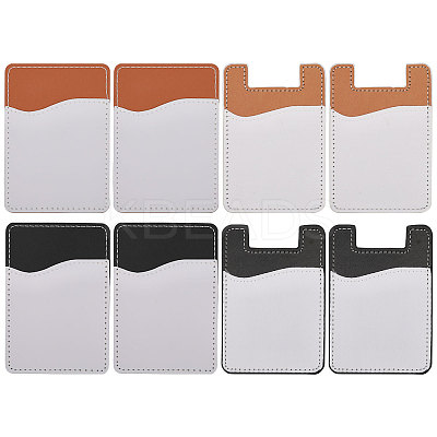 8Pcs 4 Style Sublimation Imitation Leather Phone Card Holder AJEW-CA0003-83-1