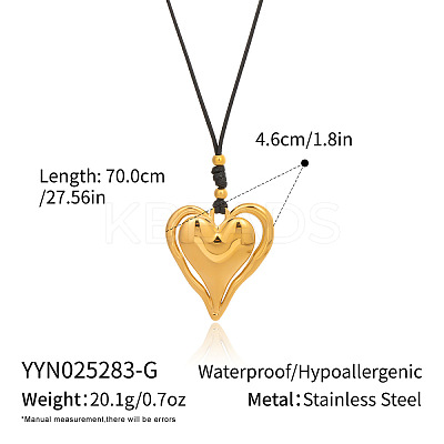 Sweet Design 304 Stainless Steel Heart Pendant Necklaces DY4160-12-1