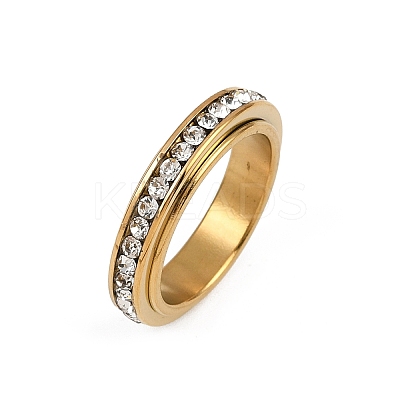 304 Stainless Steel Rhinestone Rotating Finger Rings LS-RJEW-A074-01B-G-1