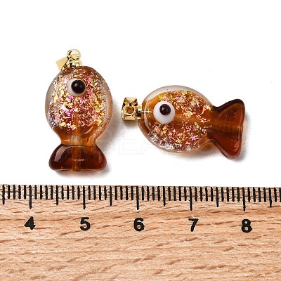 Handmade Dichroic Foil Lampwork Pendants X1-DICH-G001-01G-02-1