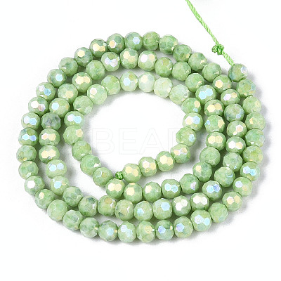 Anti-Tarnish Electroplate Glass Beads Strands X-EGLA-T021-4mm-15-09-1