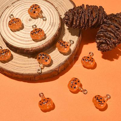 10Pcs Halloween Theme Transparent Resin Charms RESI-CJ0002-93-1