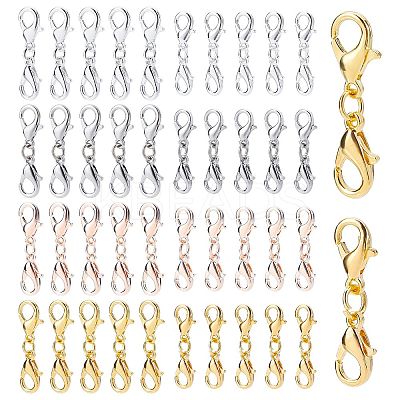160Pcs 2 Style Zinc Alloy/Stainless Steel Lobster Claw Clasps FIND-PH0004-16-1