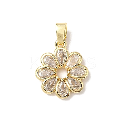 Brass Micro Pave Cubic Zirconia Pendants ZIRC-I356-16G-02-1