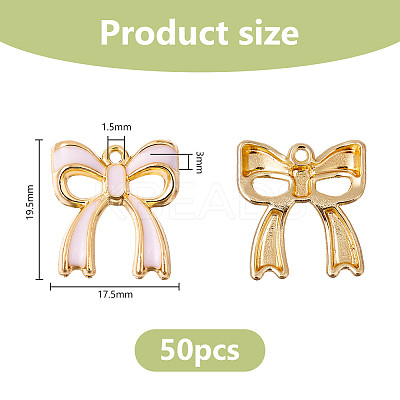 50Pcs Rack Plating Alloy Enamel Pendants ENAM-DC0002-05-1