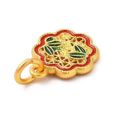 Rack Plating Alloy Enamel Pendants with Jump Ring ENAM-M048-18MG-1