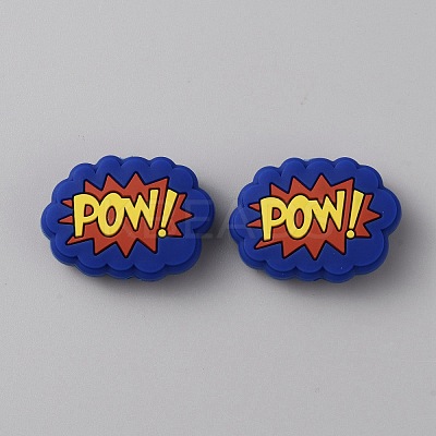 Cloud with Word Pow Food Grade Eco-Friendly Silicone Beads SIL-WH0014-22F-1