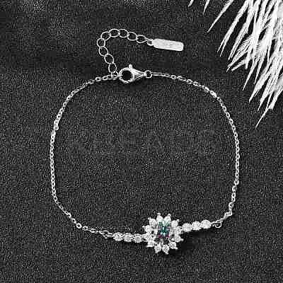 925 Sterling Silver Link Bracelets BJEW-D346-04B-P-1