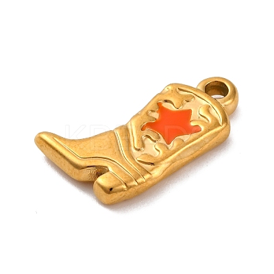 304 Stainless Steel Enamel Pendants STAS-M110-07G-1