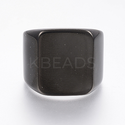 304 Stainless Steel Signet Band Rings for Men RJEW-G091-16-1