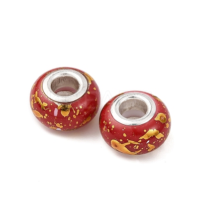Opaque Resin Rondelle European Beads RESI-Z046-01D-1