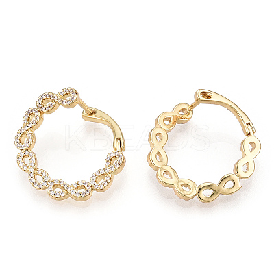 Infinity Clear Cubic Zirconia Hoop Earrings EJEW-M216-11A-1