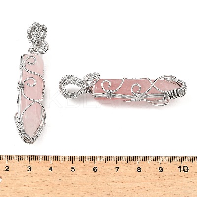Natural Rose Quartz Pendants G-K338-28P-01-1