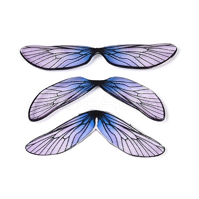 3Pcs Transparent Epoxy Resin Butterfly Wings Cabochons X-RESI-N045-11B-1