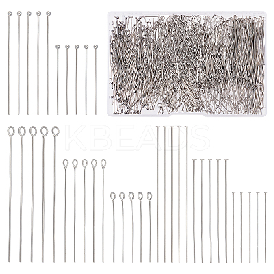 800Pcs 3 Style 304 Stainless Steel Pin STAS-PH0003-33-1