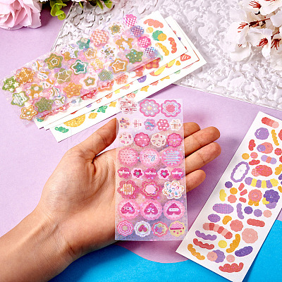 6 Styles Laser Plastic Stickers AJEW-TA0001-62-1