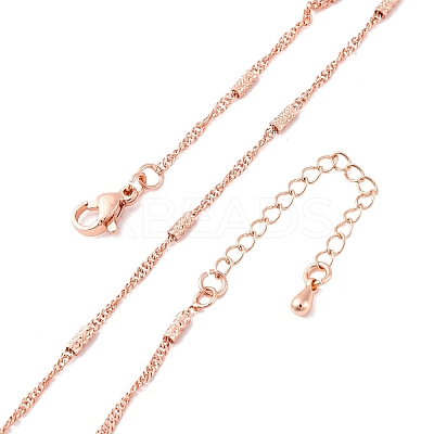 Brass Singapore Chains Necklaces for Women NJEW-D302-04RG-1