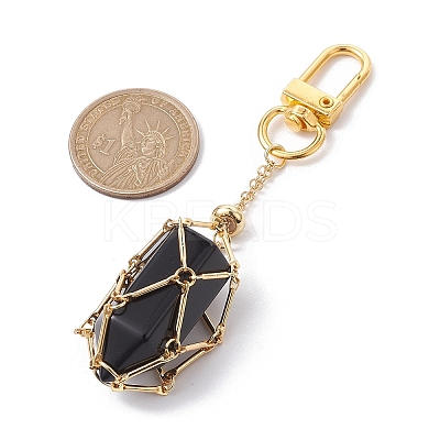 Brass Macrame Pouch Stone Holder Pendant Decoration HJEW-JM01690-01-1