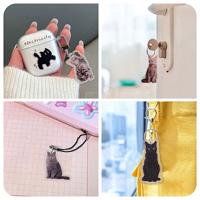 12Pcs 4 Styles Printed Acrylic Pendants OACR-TA0004-14A-1