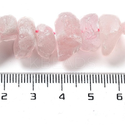Raw Rough Natural Rose Quartz Beads Strands G-P528-A10-01-1