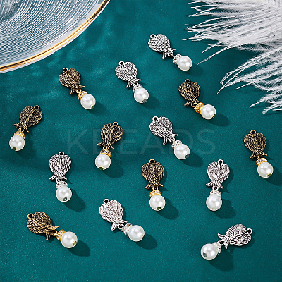 60Pcs 2 Colors Tibetan Style Alloy Pendant AJEW-PH0003-86-1