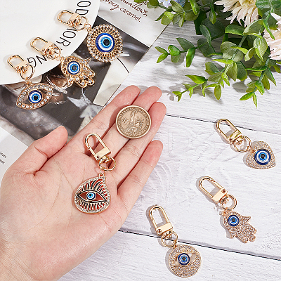 7Pcs 7 Style Evil Eye Resin Pendant Decorations AJEW-NB0003-92-1