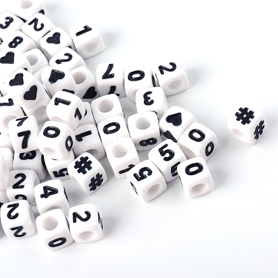Opaque Acrylic European Beads SACR-Q126-03A-1