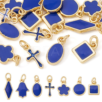 21Pcs 7 Styles Brass Enamel Charms KK-TA0003-19C-1