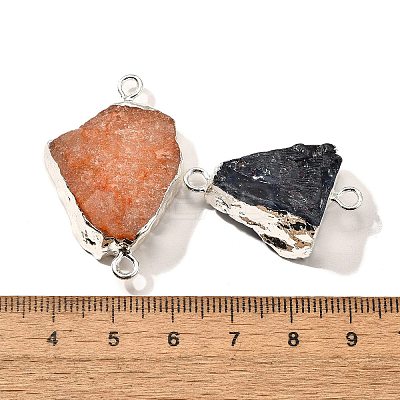 Raw Rough Natural Dyed Quartz Crystal Links Connector Charms G-K189-04S-1