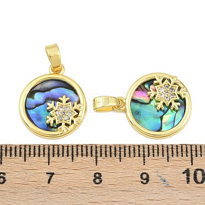 Natural Paua Shell Pendants KK-D005-05G-1