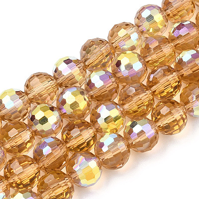 Transparent Electroplate Glass Beads Strands EGLA-N012-001-B05-1