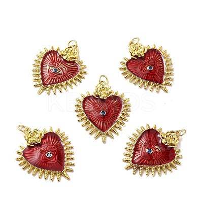Rack Plating Brass Enamel Pendants KK-M230-27G-1