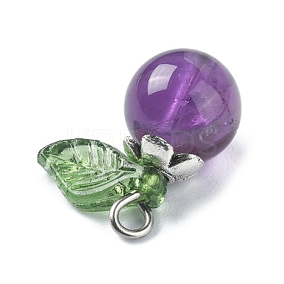 Natural Amethyst Fruit Pendants PALLOY-TA00077-04-1