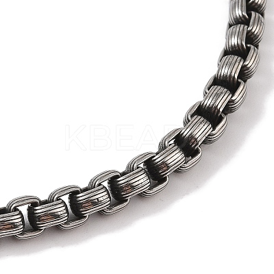 304 Stainless Steel Wolf Head King Box Chain Viking Mjolnir Thor Hammer Pendant Necklaces for Men NJEW-K278-01AS-1
