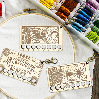 2Pcs 2 Style 8-Position Wood Embroidery Thread Storage Trays DIY-WH0625-001-1