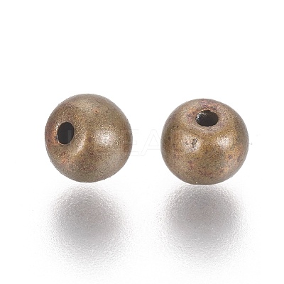Tibetan Style Alloy Round Beads TIBEB-5204-AB-NR-1