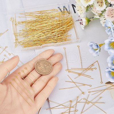 600Pcs 3 Styles Brass Eye Pin KK-SP0001-75G-1