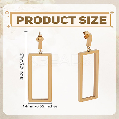 1Piar 304 Stainless Steel Dangle Stud Earrings for Women EJEW-LP0001-21G-1