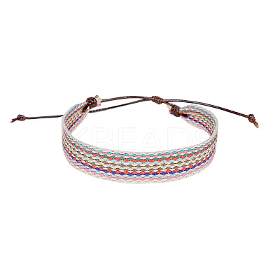 Cotton Flat Cord Bracelet with Wax Ropes PW-WG81226-08-1