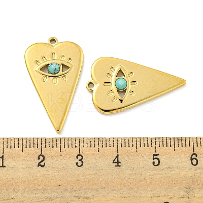Natural Turquoise Heart Eye Pendants STAS-L278-114G-03-1