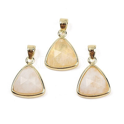 Natural Yellow Quartz Pendants G-O176L-12G-1
