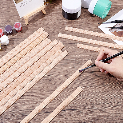 Square Wood Carving Waistline Edge Strips for Living Room Background Wall Decorative DIY-WH0622-561-1