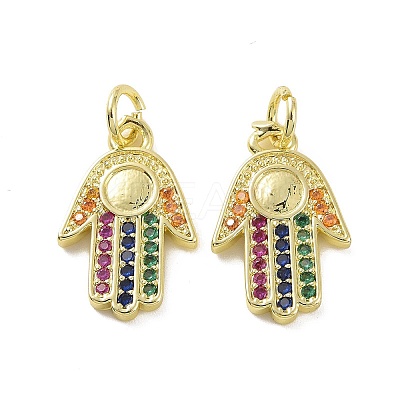 Brass Micro Pave Colorful Cubic Zirconia Pendant Cabochon Settings KK-E068-VF086-1
