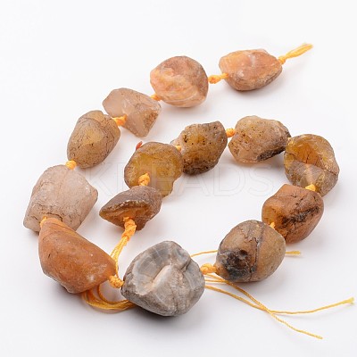 Raw Rough Natural Yellow Botswana Agate Beads Strands G-D833-08-1