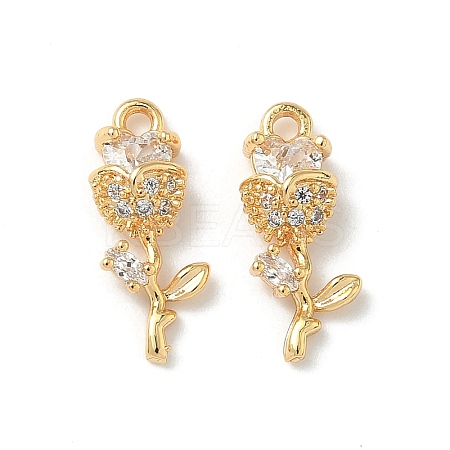 Brass Micro Pave Cubic Zirconia Pendants KK-Z136-35G-02-1