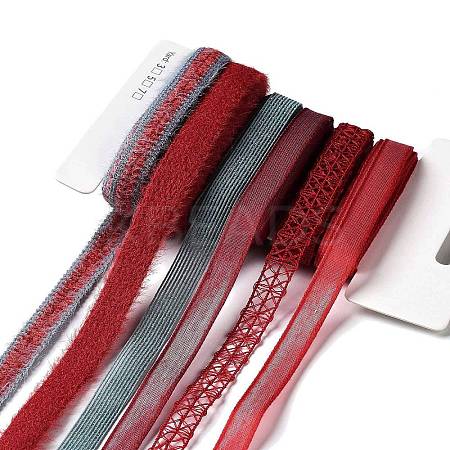 18 Yards 6 Styles Polyester Ribbon SRIB-C001-D09-1
