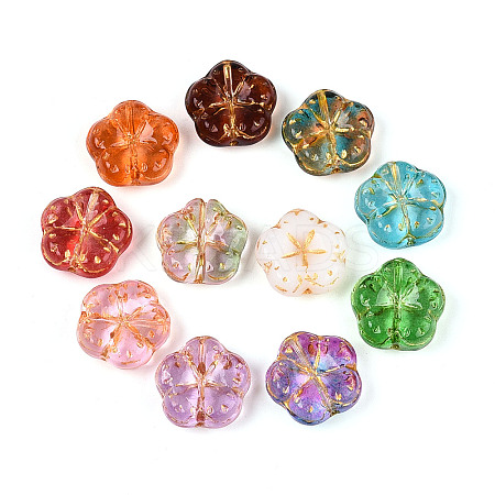 Baking Paint Transparent Glass Beads DGLA-N018-17-1