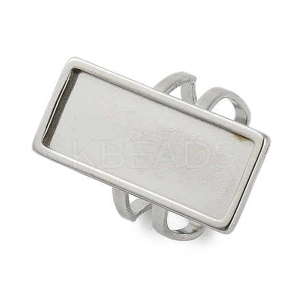 304 Stainless Steel Cuff Ring Components X-STAS-U059-02P-1