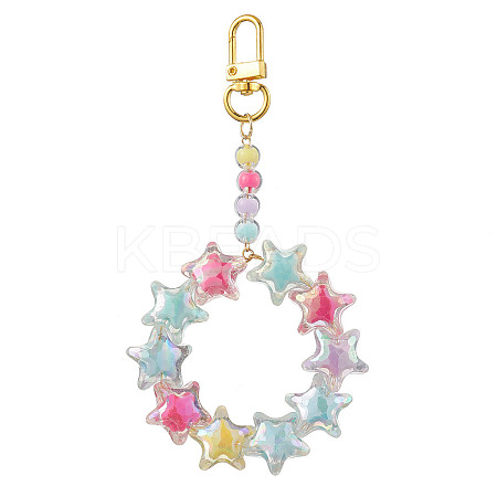Acrylic Star Pendant Decoration HJEW-JM02032-1