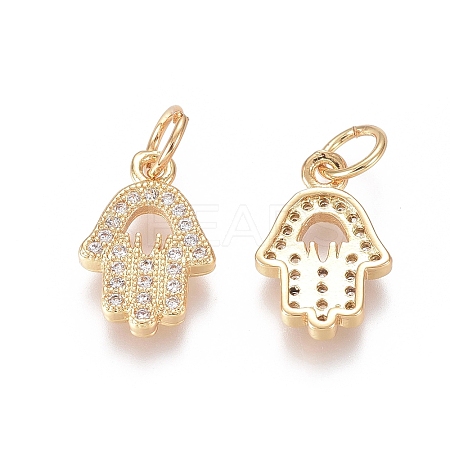 Brass Micro Pave Clear Cubic Zirconia Charms LS-ZIRC-I036-08G-1